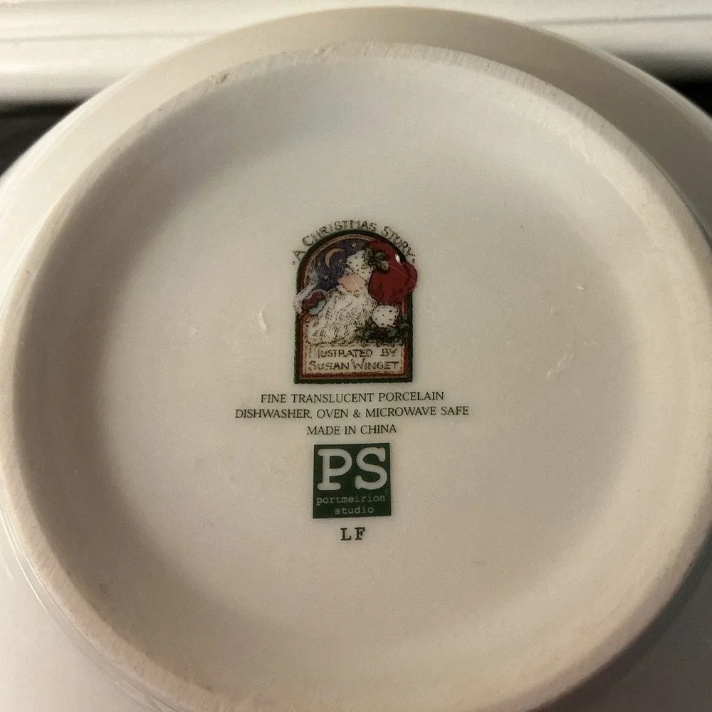 Portmeirion Studio Susan Winget A Christmas Story Reindeer Porcelain Bowl 7